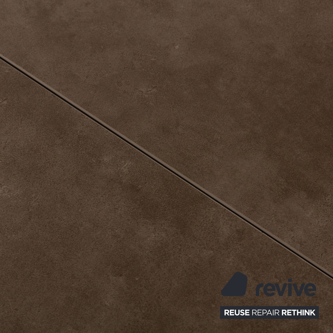 KARE Amsterdam glass/ceramic dining table grey brown extendable 160-242 x 78 x 90 cm