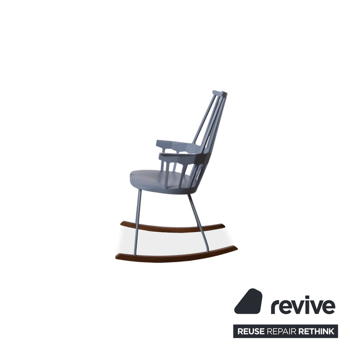 Kartell Comback Rocking Chair Wood Plastic Blue Patricia Urquiola