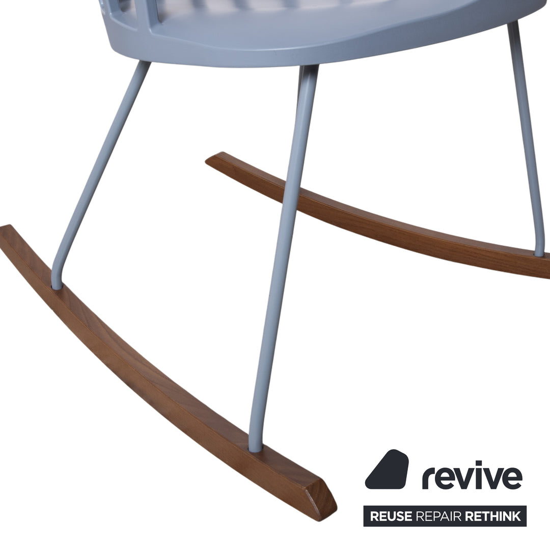 Kartell Comback Rocking Chair Wood Plastic Blue Patricia Urquiola