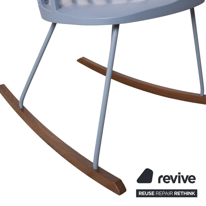 Kartell Comback Rocking Chair Wood Plastic Blue Patricia Urquiola