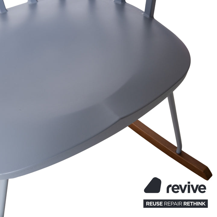 Kartell Comback Rocking Chair Wood Plastic Blue Patricia Urquiola