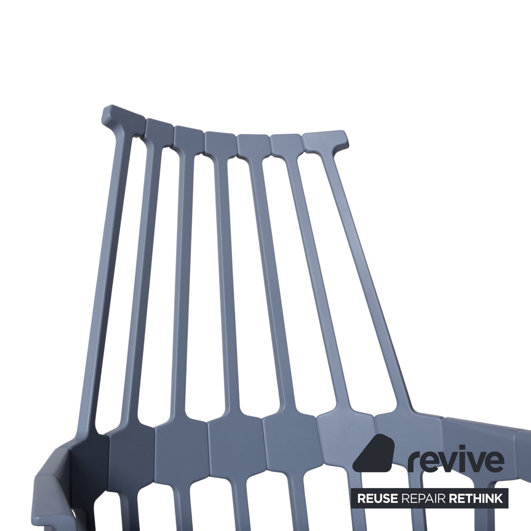 Kartell Comback Rocking Chair Wood Plastic Blue Patricia Urquiola