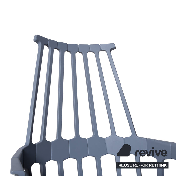 Kartell Comback Rocking Chair Wood Plastic Blue Patricia Urquiola