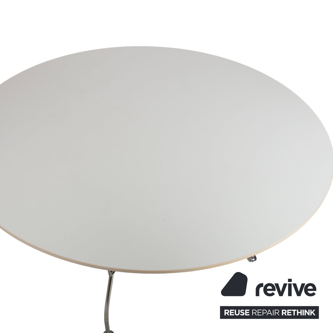 Kartell Glossy Holz Metall Esstisch Weiß Esszimmer 129 x 129 cm