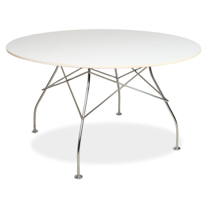 Kartell Glossy Holz Metall Esstisch Weiß Esszimmer 129 x 129 cm