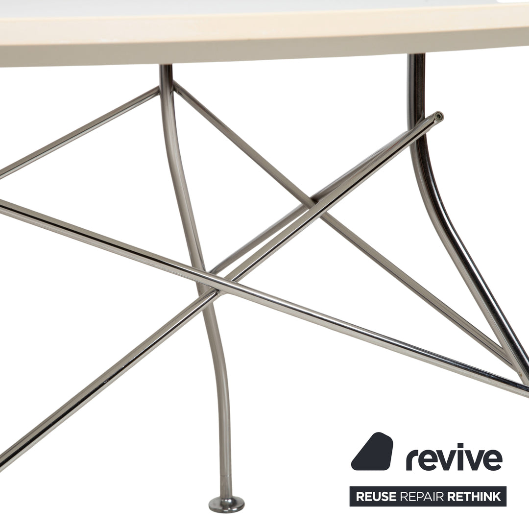 Kartell Glossy Holz Metall Esstisch Weiß Esszimmer 129 x 129 cm