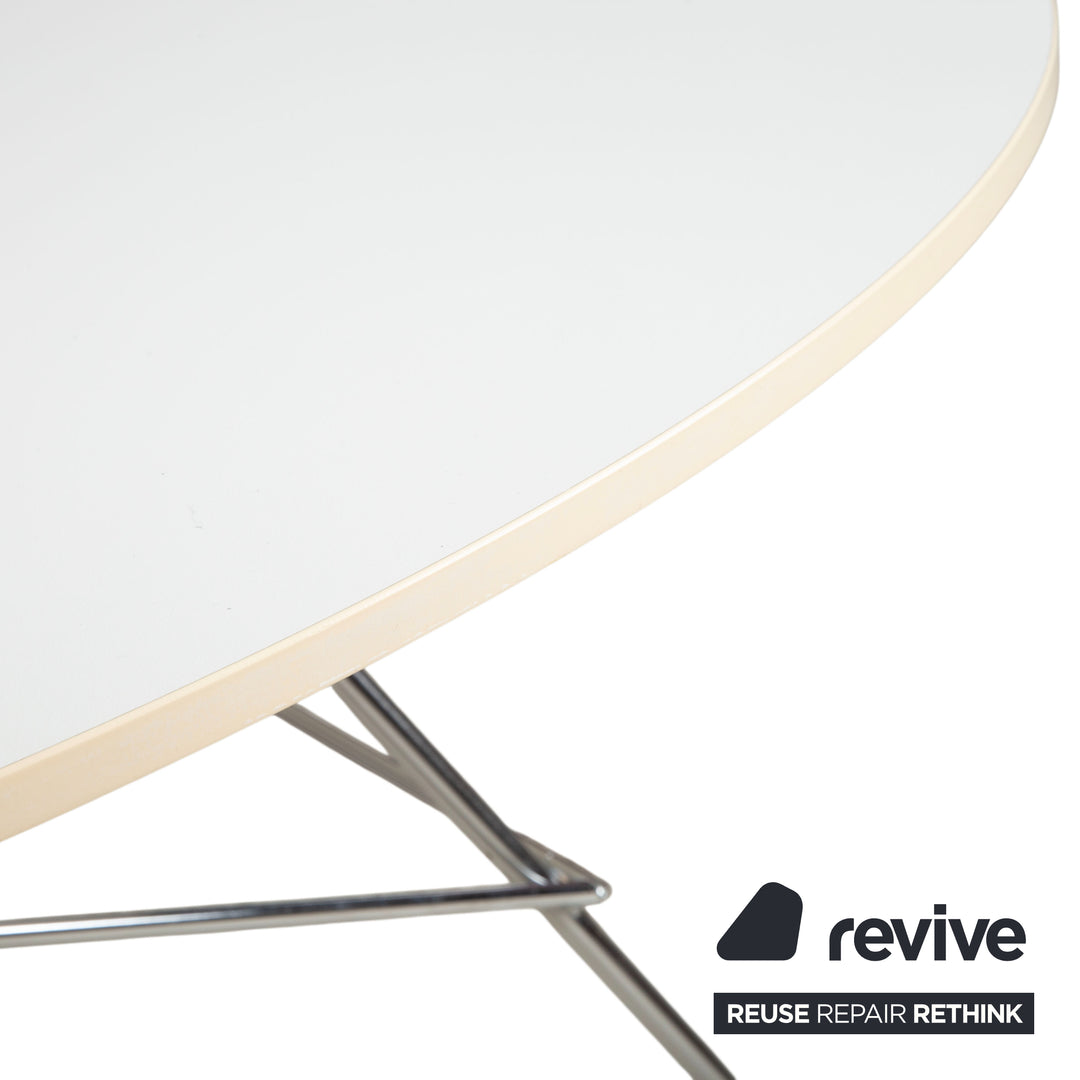 Kartell Glossy Holz Metall Esstisch Weiß Esszimmer 129 x 129 cm