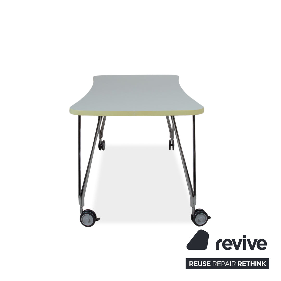 Kartell Max Holz Schreibtisch Weiß Rollen Home Office 159 x 80 cm