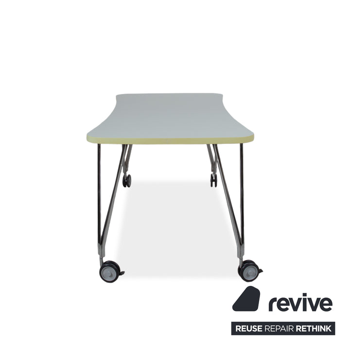 Kartell Max Holz Schreibtisch Weiß Rollen Home Office 159 x 80 cm
