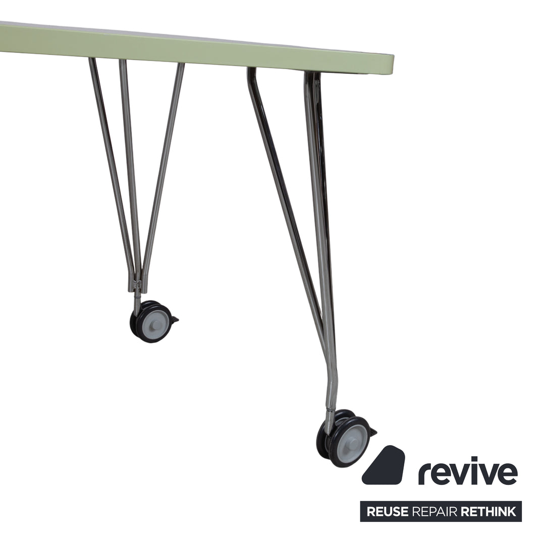 Kartell Max Holz Schreibtisch Weiß Rollen Home Office 159 x 80 cm
