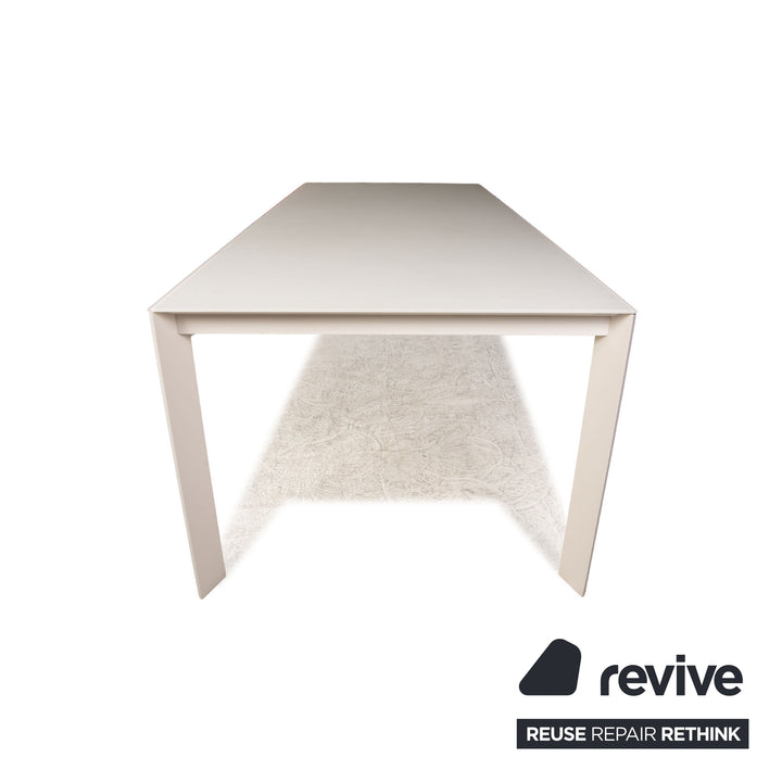 Kettnacker SOMA glass dining table white frosted glass 220x95