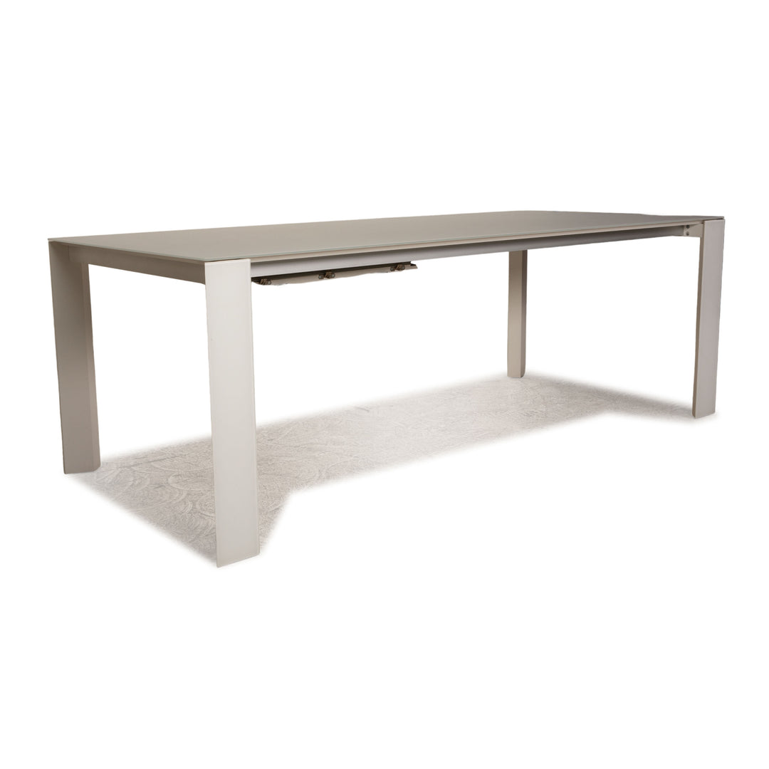 Kettnacker SOMA glass dining table white frosted glass 220x95