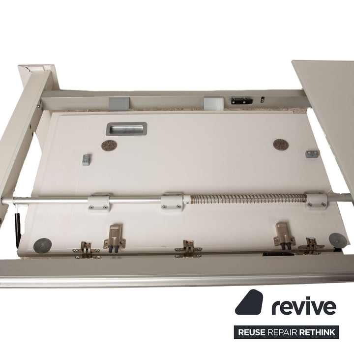 Kettnacker SOMA glass dining table white frosted glass 220x95