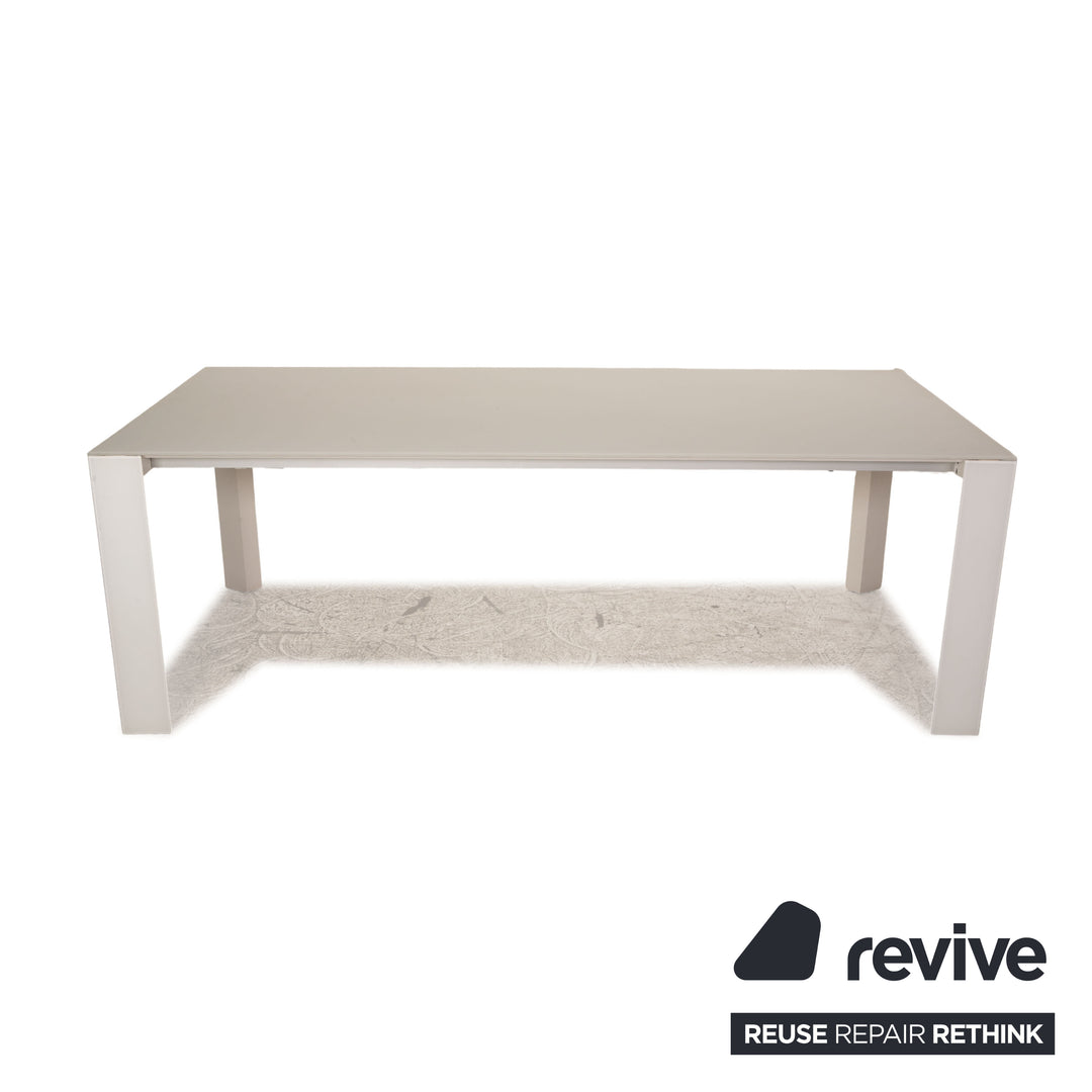 Kettnacker SOMA glass dining table white frosted glass 220x95