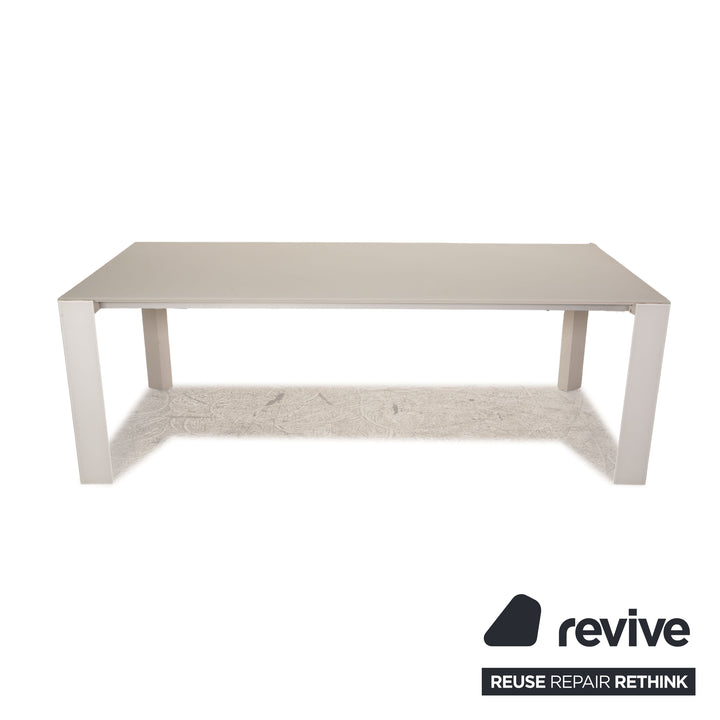 Kettnacker SOMA glass dining table white frosted glass 220x95