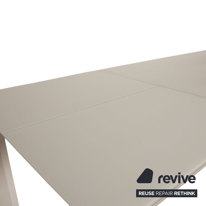 Kettnacker SOMA glass dining table white frosted glass 220x95