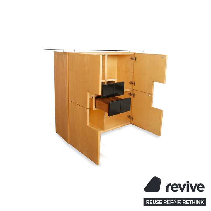 Kettnaker wooden sideboard brown black highboard glass stone