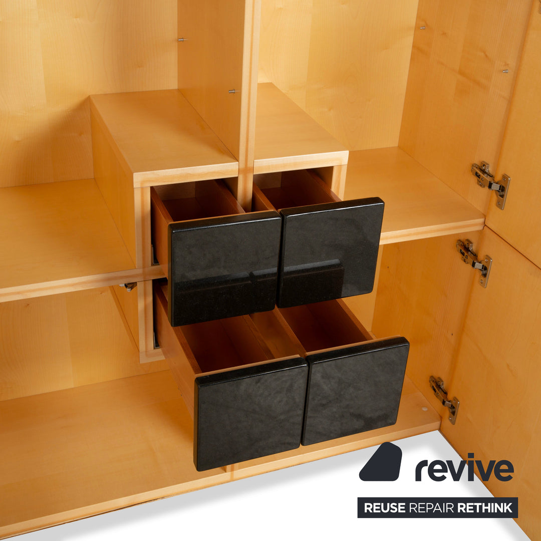 Kettnaker wooden sideboard brown black highboard glass stone