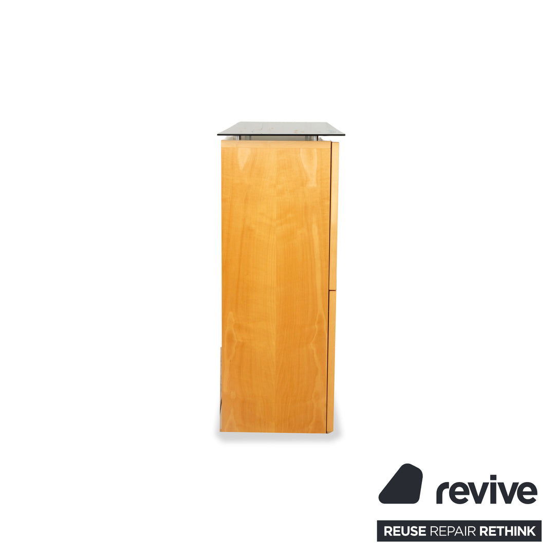 Kettnaker wooden sideboard brown black highboard glass stone