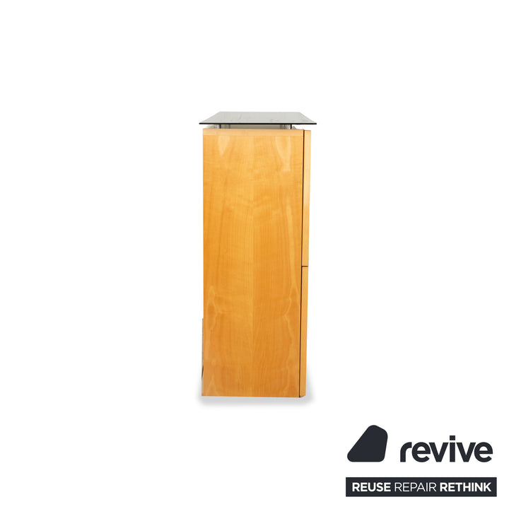 Kettnaker wooden sideboard brown black highboard glass stone