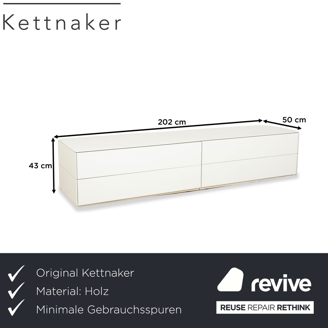 Buffet en bois Kettnaker blanc crème avec compartiments et tiroirs