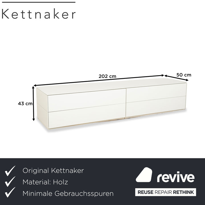 Buffet en bois Kettnaker blanc crème avec compartiments et tiroirs
