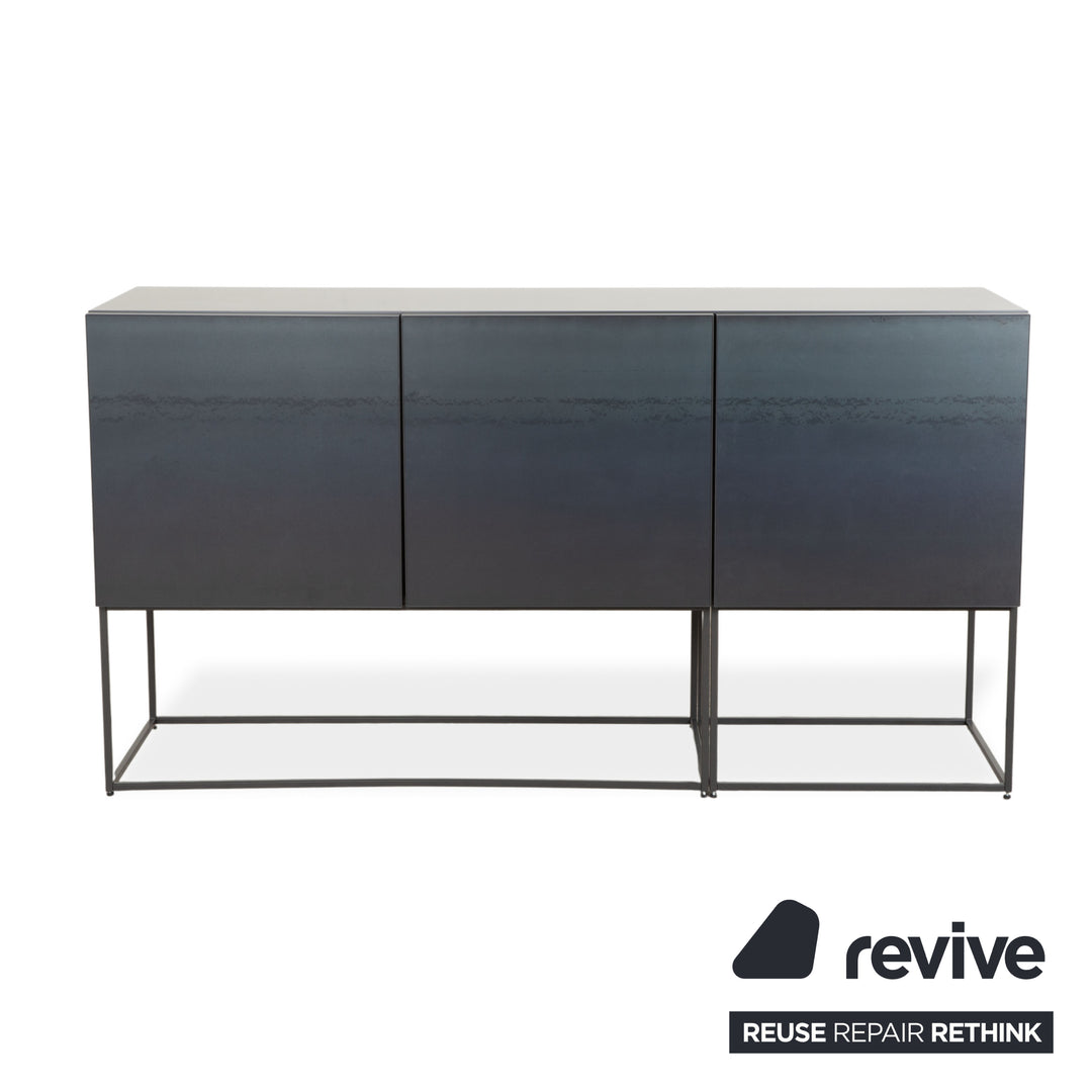 Buffet Kettnaker Mio, acier gris foncé, bleu anthracite, MDF