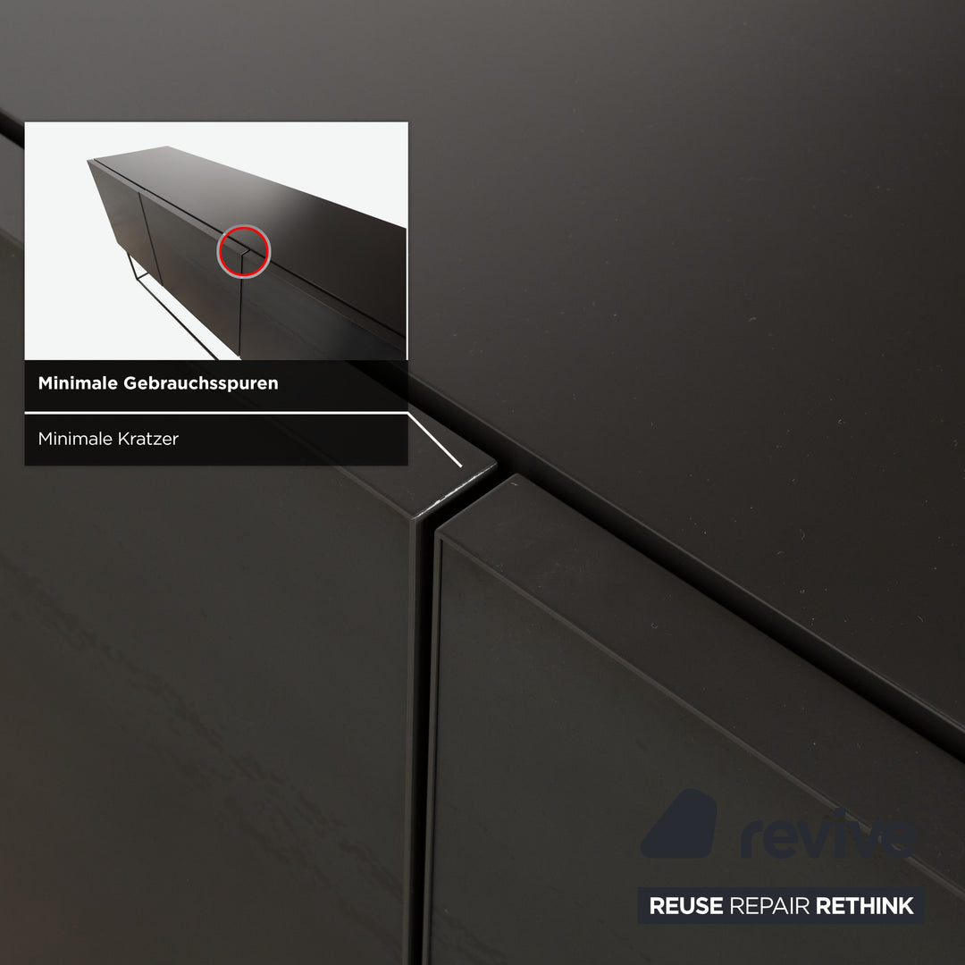 Buffet Kettnaker Mio, acier gris foncé, bleu anthracite, MDF