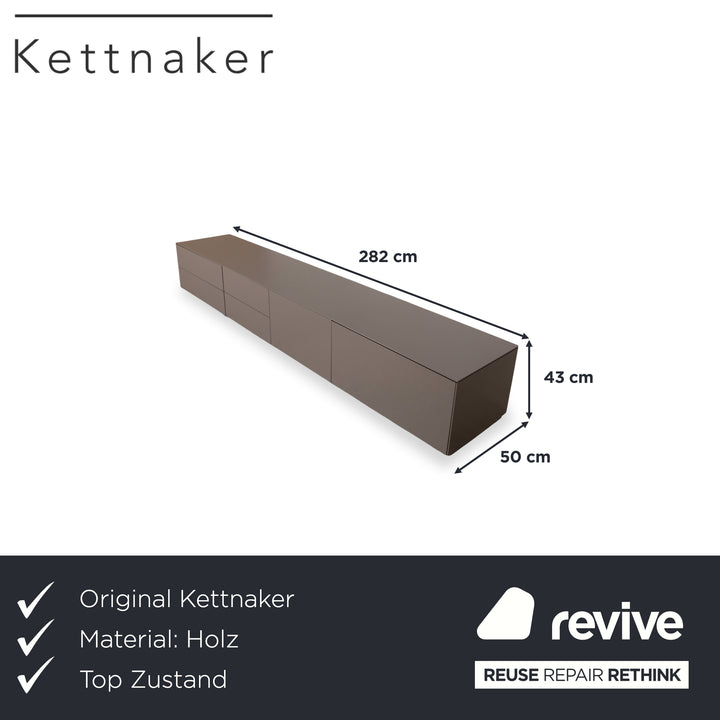 Buffet bas Kettnaker Soma Bois Gris 282 x 50 cm