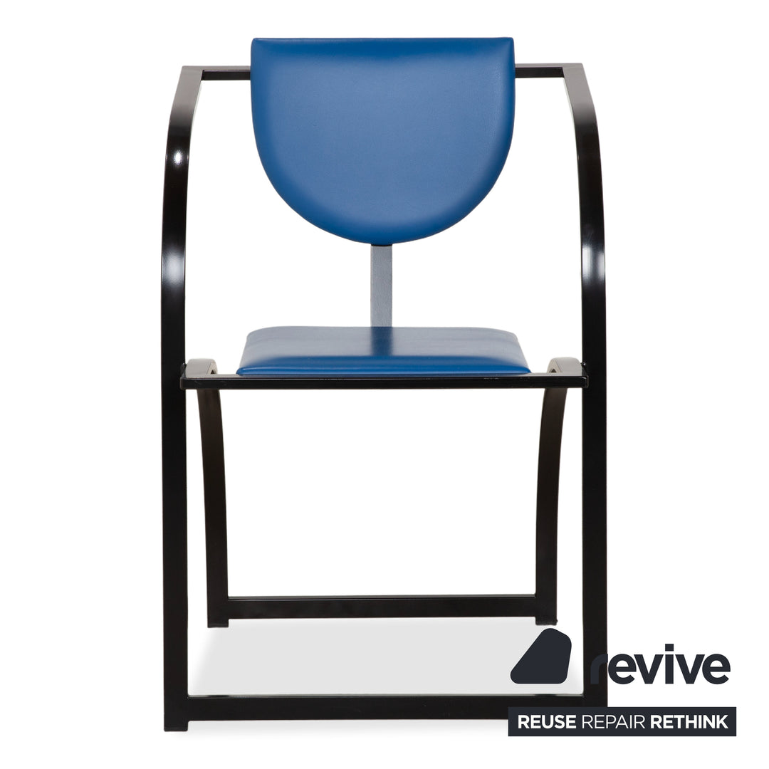 Chaise KFF Cosinus en cuir bleu