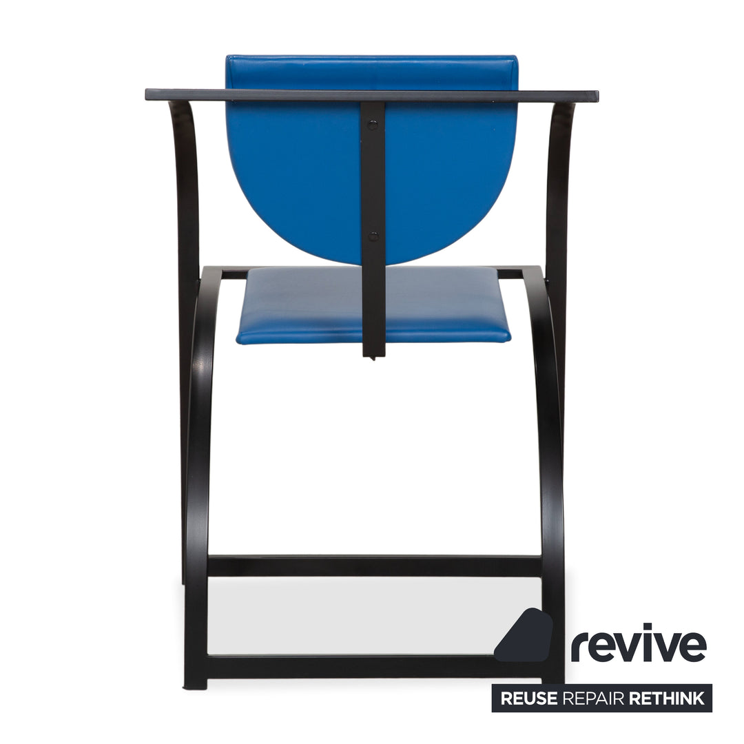 Chaise KFF Cosinus en cuir bleu