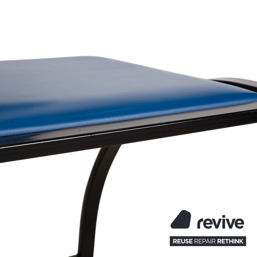 Chaise KFF Cosinus en cuir bleu