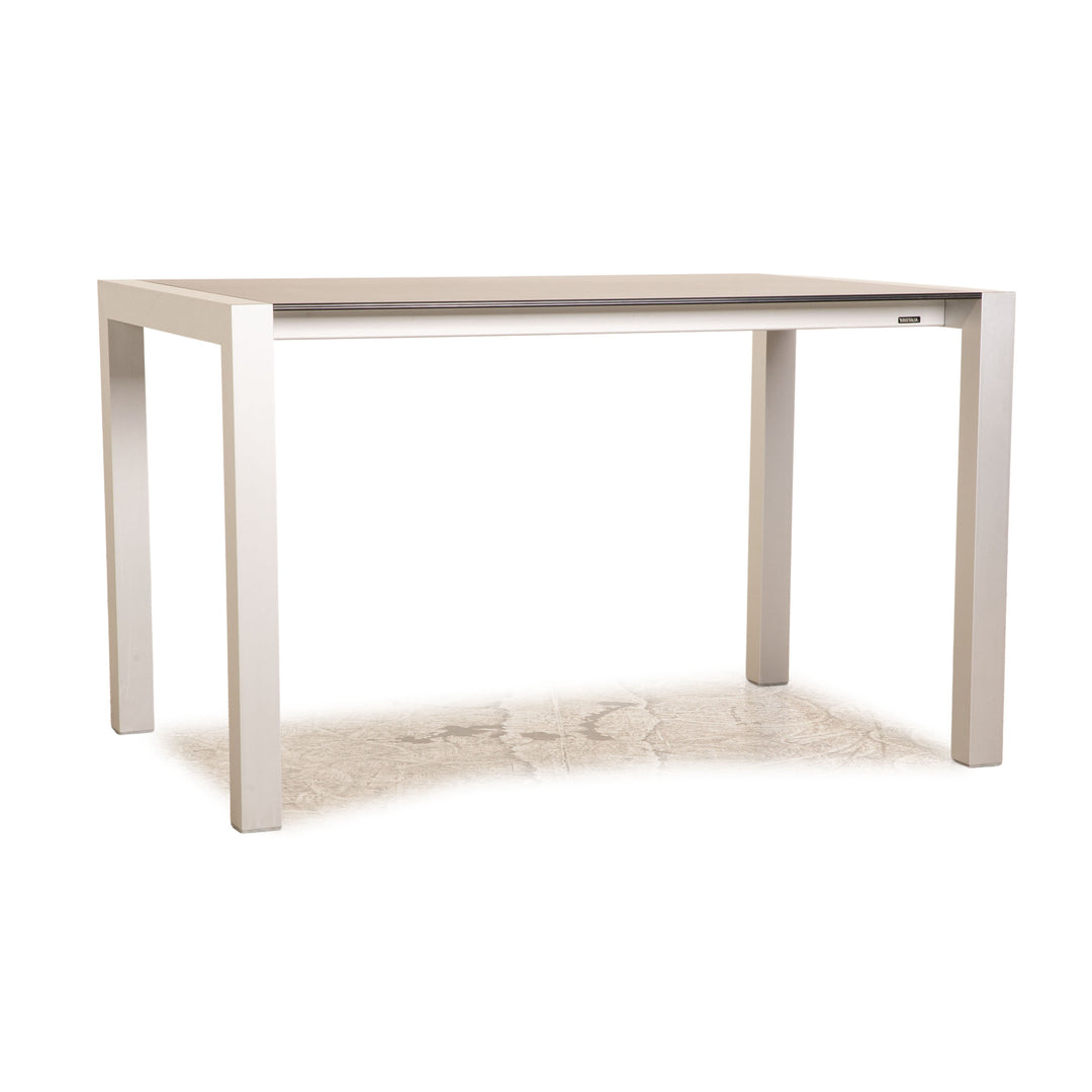 Kirstalia wooden dining table black silver 125 x 80 cm