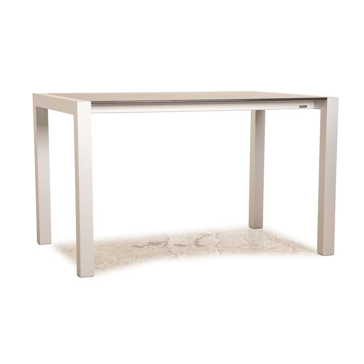 Kirstalia wooden dining table black silver 125 x 80 cm