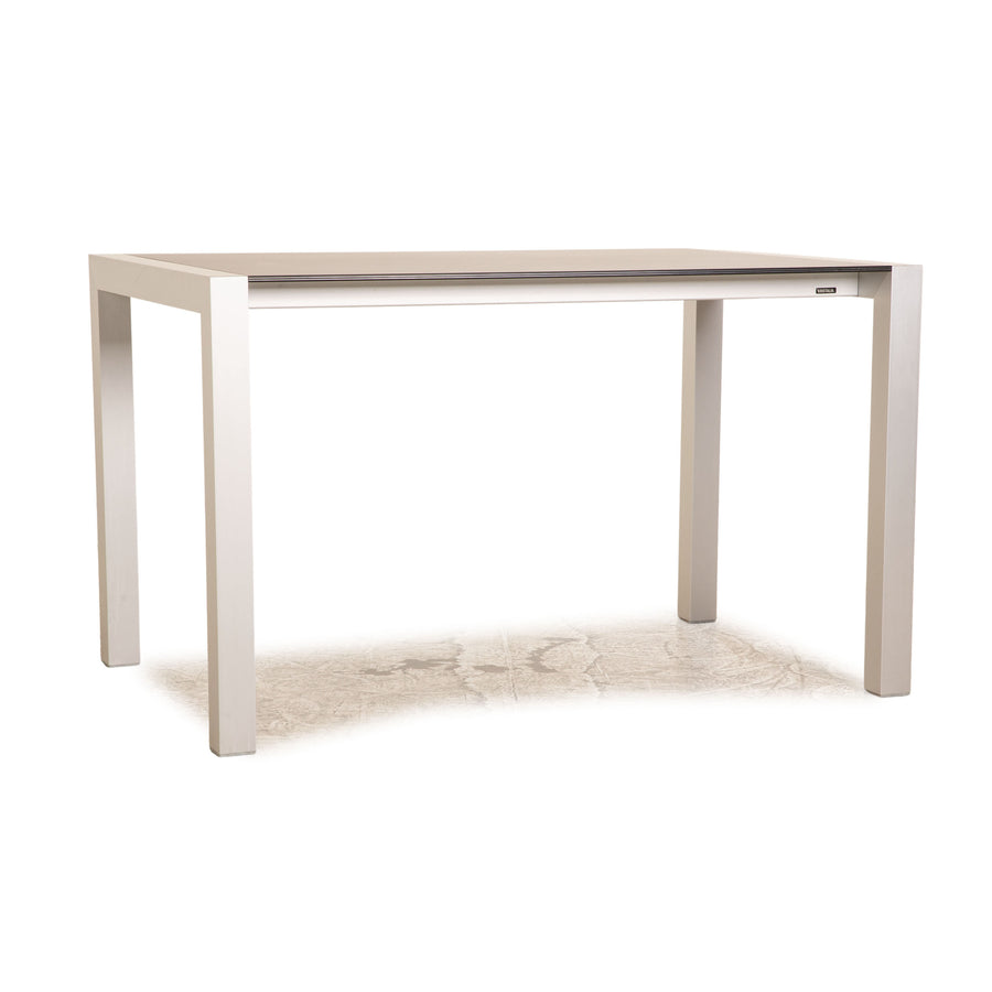 Kirstalia wooden dining table black silver 125 x 80 cm