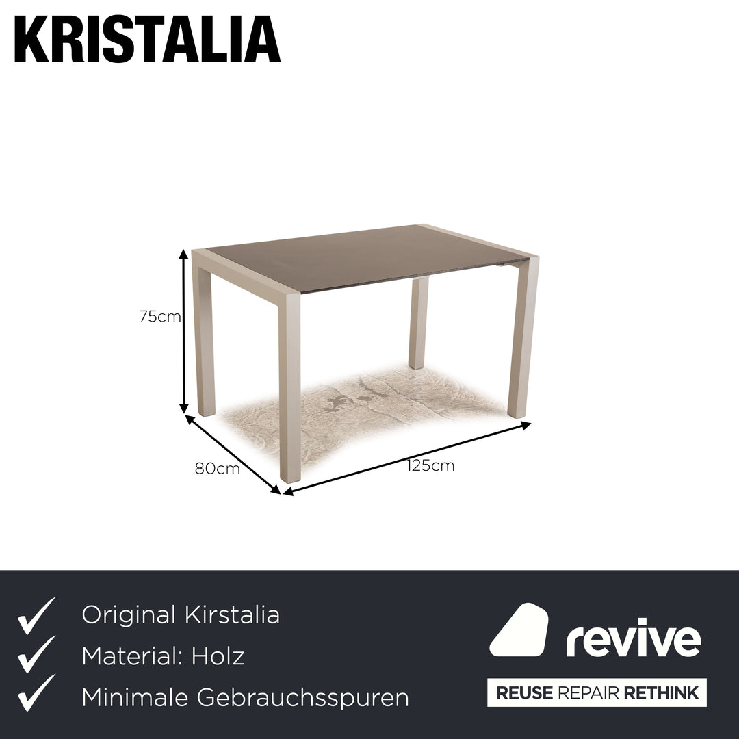 Kirstalia wooden dining table black silver 125 x 80 cm
