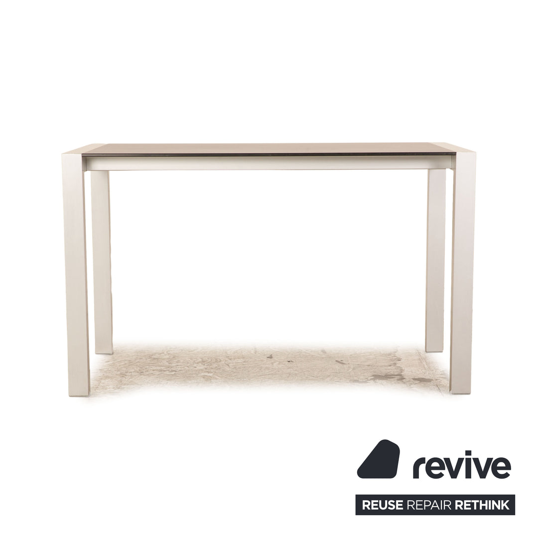 Kirstalia wooden dining table black silver 125 x 80 cm