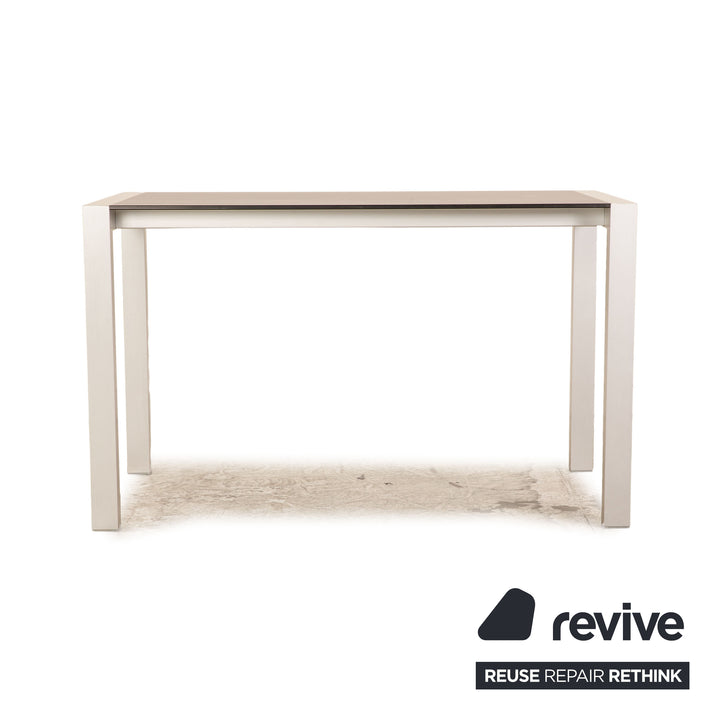 Kirstalia wooden dining table black silver 125 x 80 cm