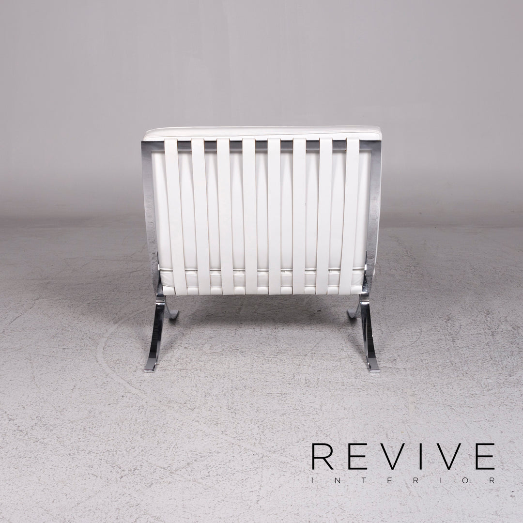 Knoll International Barcelona Chair designer leather armchair set white 2x armchair #9738