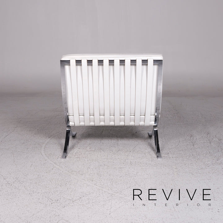 Knoll International Barcelona Chair designer leather armchair set white 2x armchair #9738