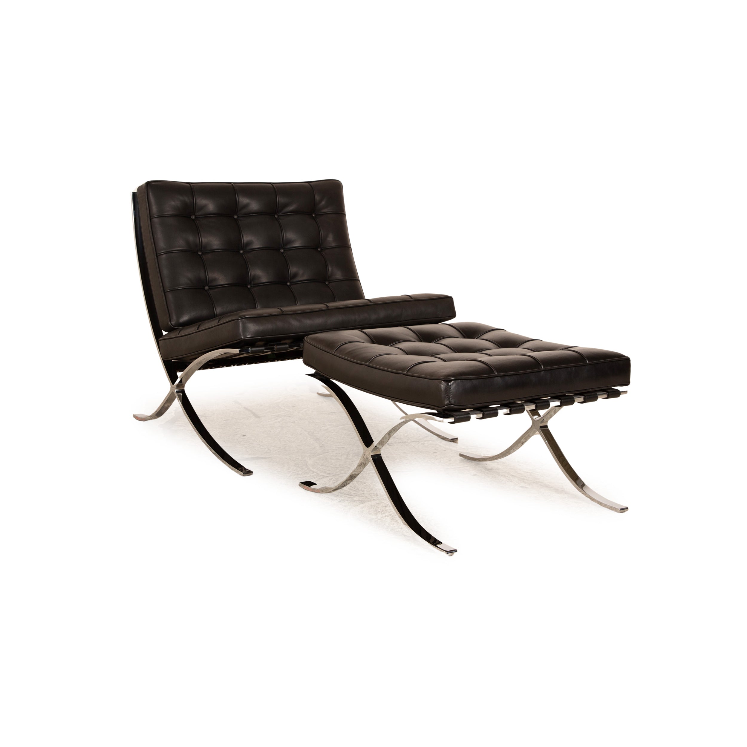 Knoll International Sessel Garnitur Barcelona Schwarz Leder - 2. Hand -  Revive.de