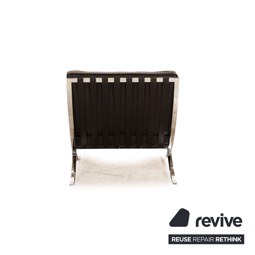 Knoll International Barcelona Chair Leather Armchair Black Bauhaus by Ludwig Mies van der Rohe