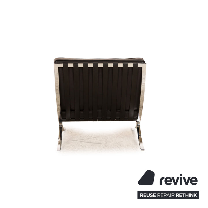 Knoll International Barcelona Chair Leather Armchair Black Bauhaus by Ludwig Mies van der Rohe