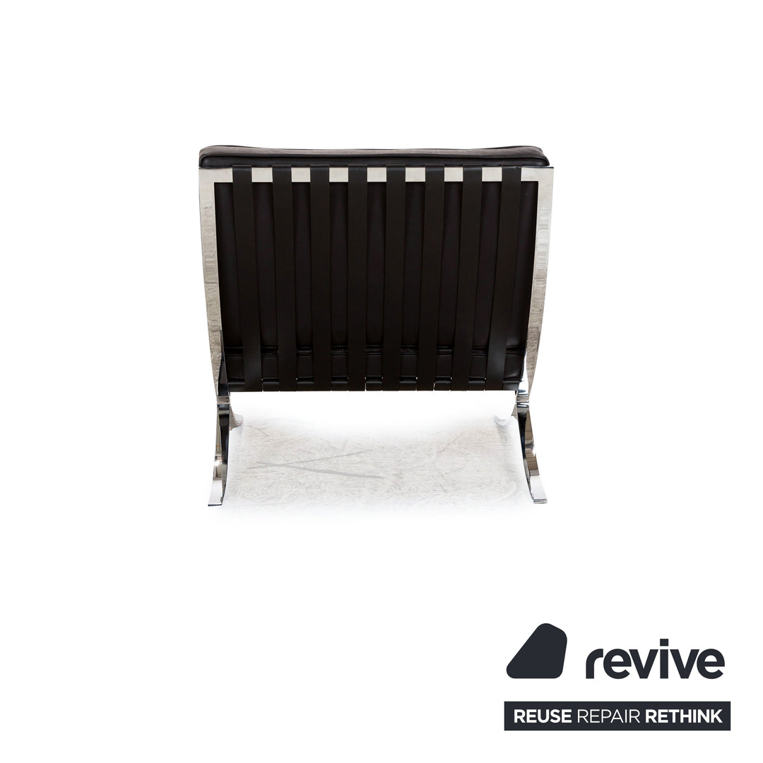 Knoll International Barcelona Chair Leather Armchair Black Bauhaus by Ludwig Mies van der Rohe