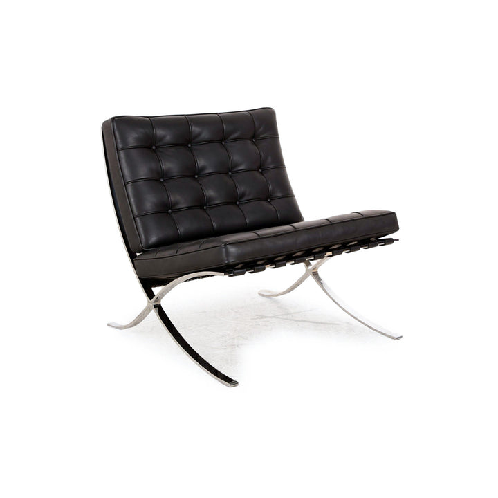 Knoll International Barcelona Chair Leather Armchair Black Bauhaus by Ludwig Mies van der Rohe