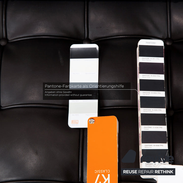 Knoll International Barcelona Chair Leather Armchair Black Bauhaus by Ludwig Mies van der Rohe