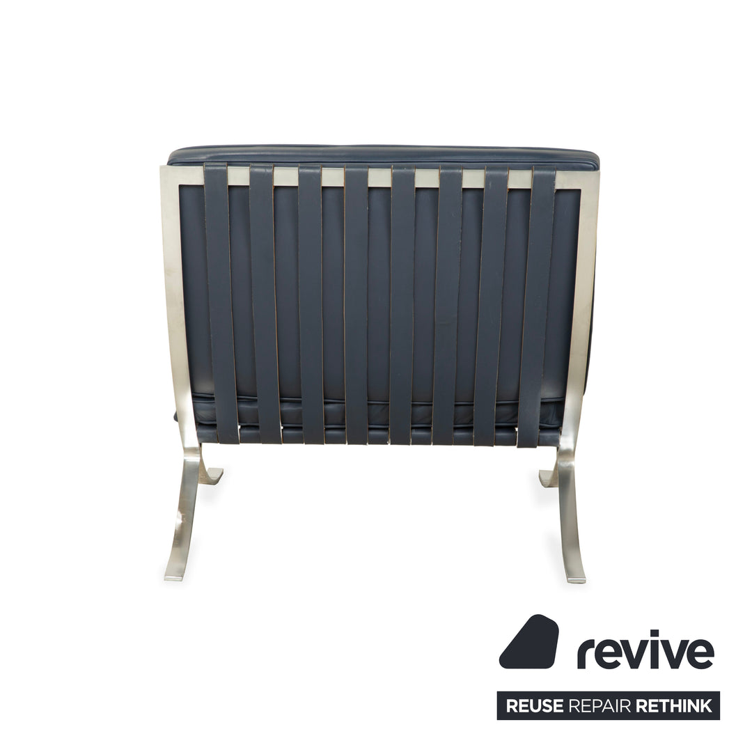 Knoll International Barcelona Chair Blue Petrol Bauhaus by Ludwig Mies van der Rohe