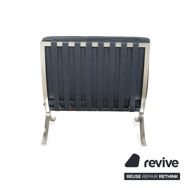 Knoll International Barcelona Chair Blue Petrol Bauhaus by Ludwig Mies van der Rohe
