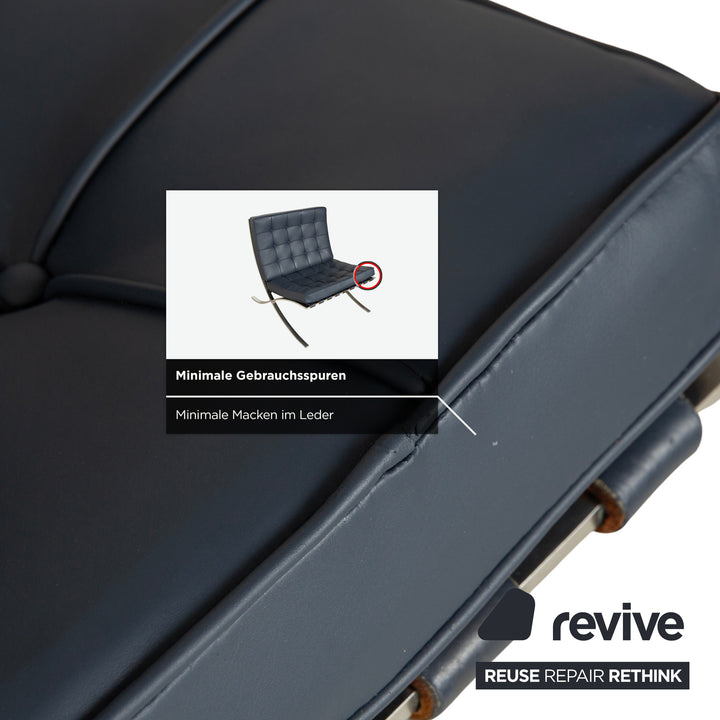 Knoll International Barcelona Chair Sessel Blau Petrol Bauhaus by Ludwig Mies van der Rohe