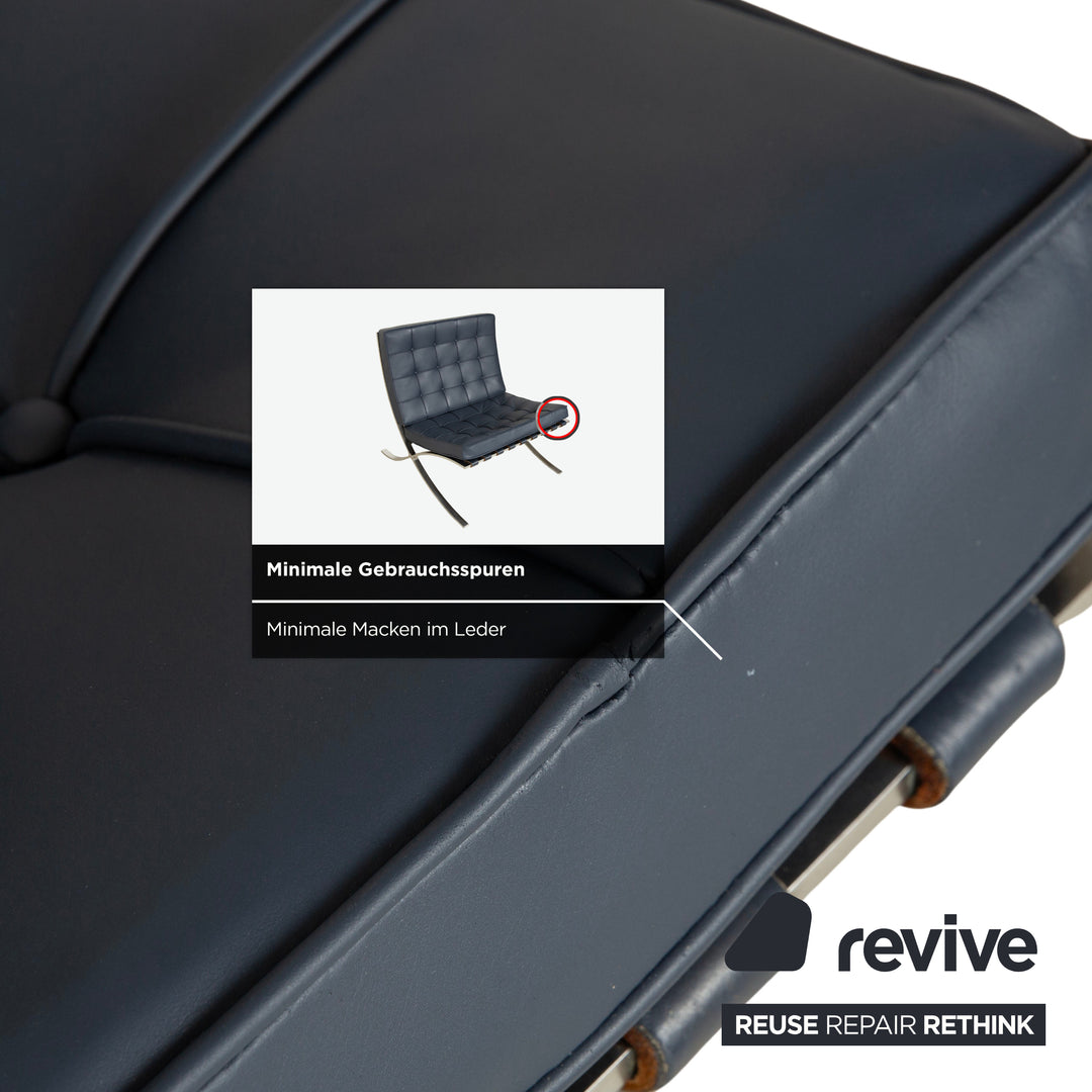 Knoll International Barcelona Chair Blue Petrol Bauhaus by Ludwig Mies van der Rohe